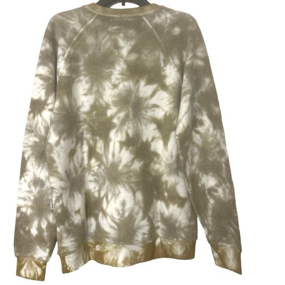 FEAT NWT Latte Tie Dye  Blanket Blend Crew Neck Sweatshirt Size Large - Picture 4 of 13